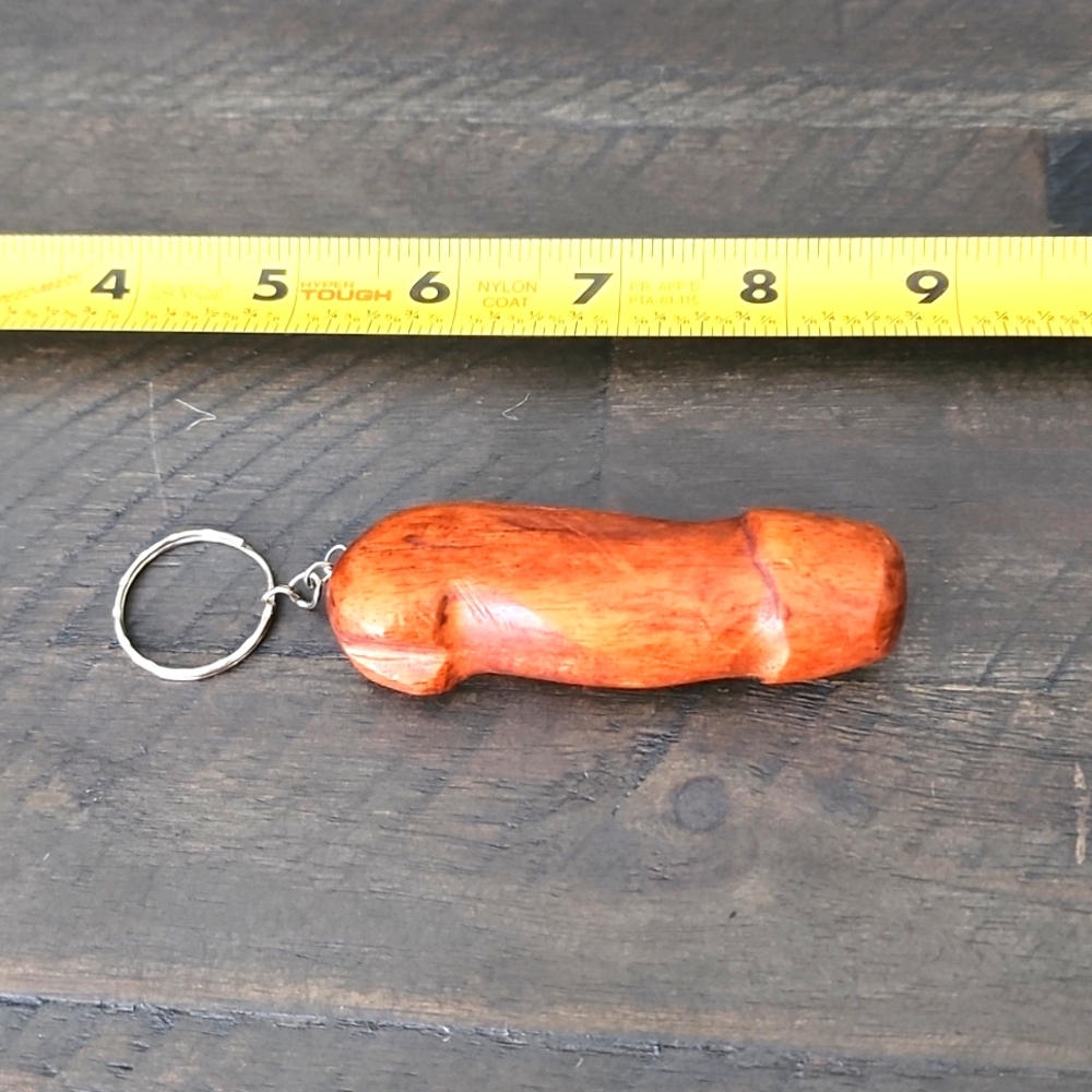 Wooden penis Keychain
